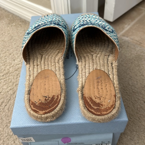 Prada Nastro Jacquard Logo Slip On Espadrille Mule - Picture 4 of 9